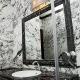 столешница под раковину в ванную - Белый и Серый мрамор Breccia Violla (Брехчия Виола)